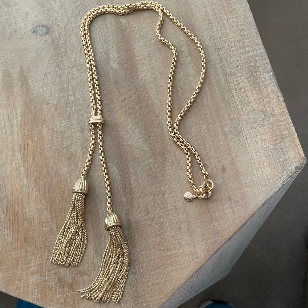 J. Crew Gold Tassel Necklace